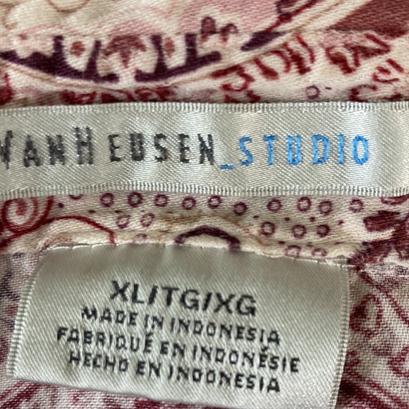 Van Heusen Long Sleeve Button Front Top Size XL - Picture 8 of 8